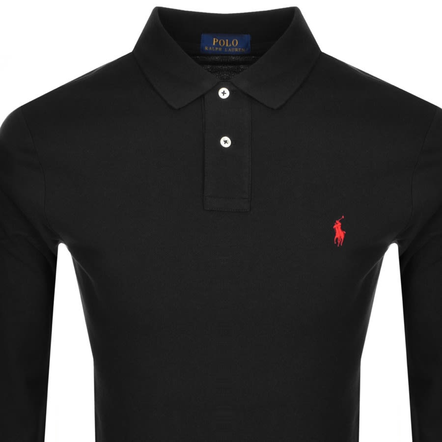 Alternative Image for ProductRalph Lauren Long Sleeve Polo T Shirt Black2